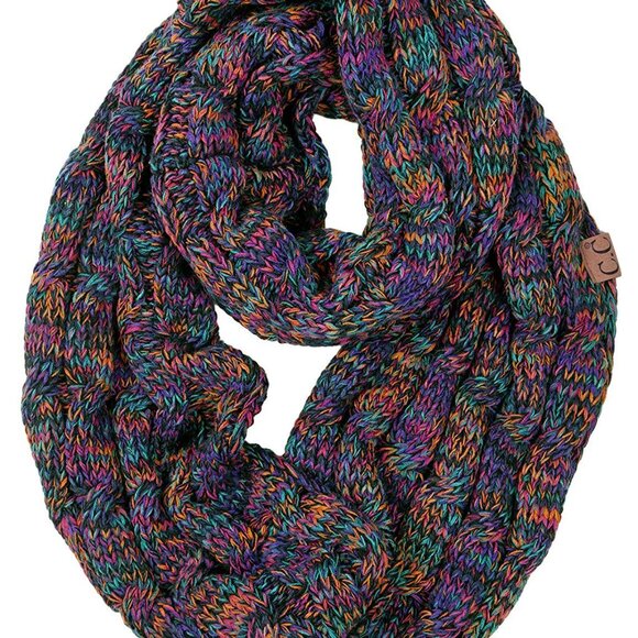 Accessories - Oversized Chunky Infinity Scarf - Soft Acrylic Winter Wrap Cozy Style